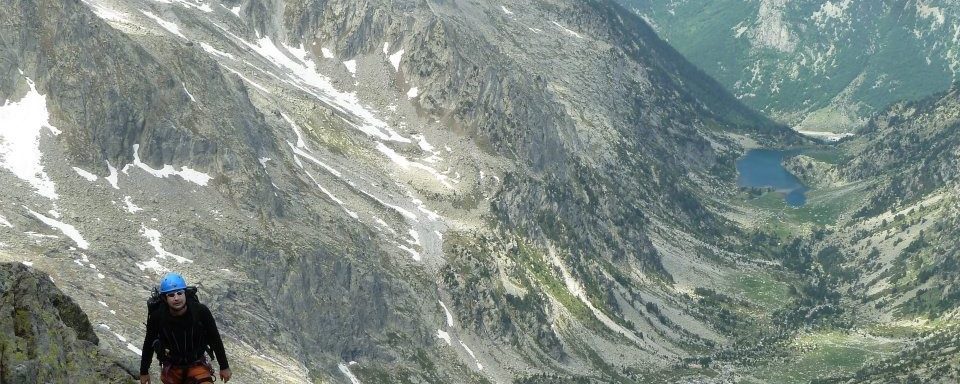Joaquín escalando el Besiberri Norte