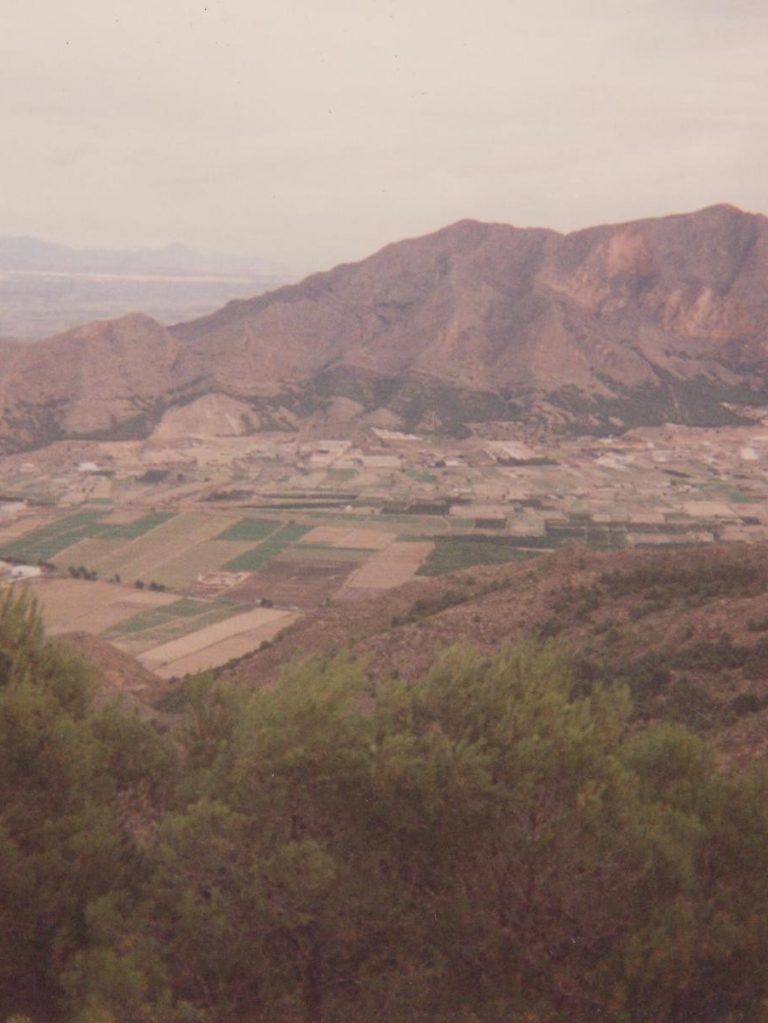La Sierra de Callosa entorno a Redovan, con sus dos picos más altos: el Alto del Águila a la derecha y El Chinar a la izquierda. Más a la izquierda queda el Peñón de La Lobera